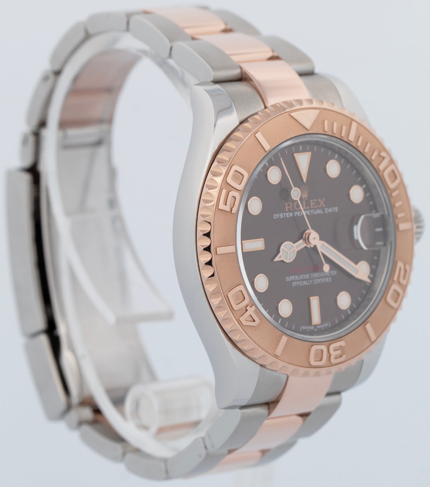 MINT 2023 Rolex Yacht-Master 37mm Two-Tone 18K Rose CHOCOLATE Brown Watch 268621