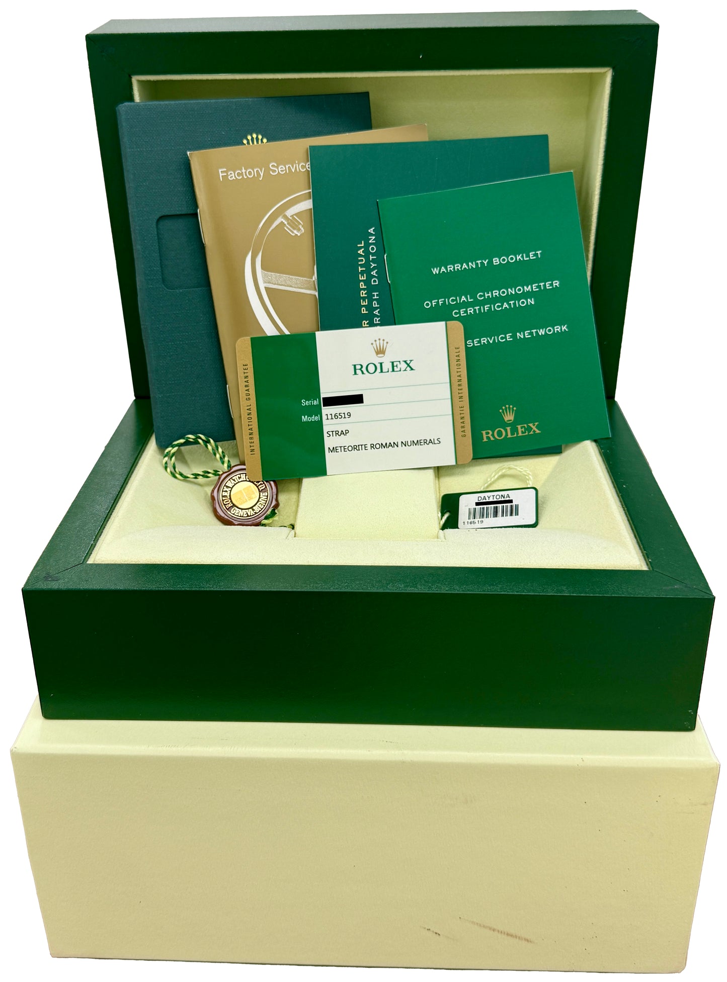 2014 PAPERS Rolex Daytona Cosmograph METEORITE 18K White Gold 40mm Watch 116519
