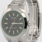 2016 PAPERS Rolex Milgauss BLACK Green 40mm Stainless Steel Oyster 116400 GV BOX