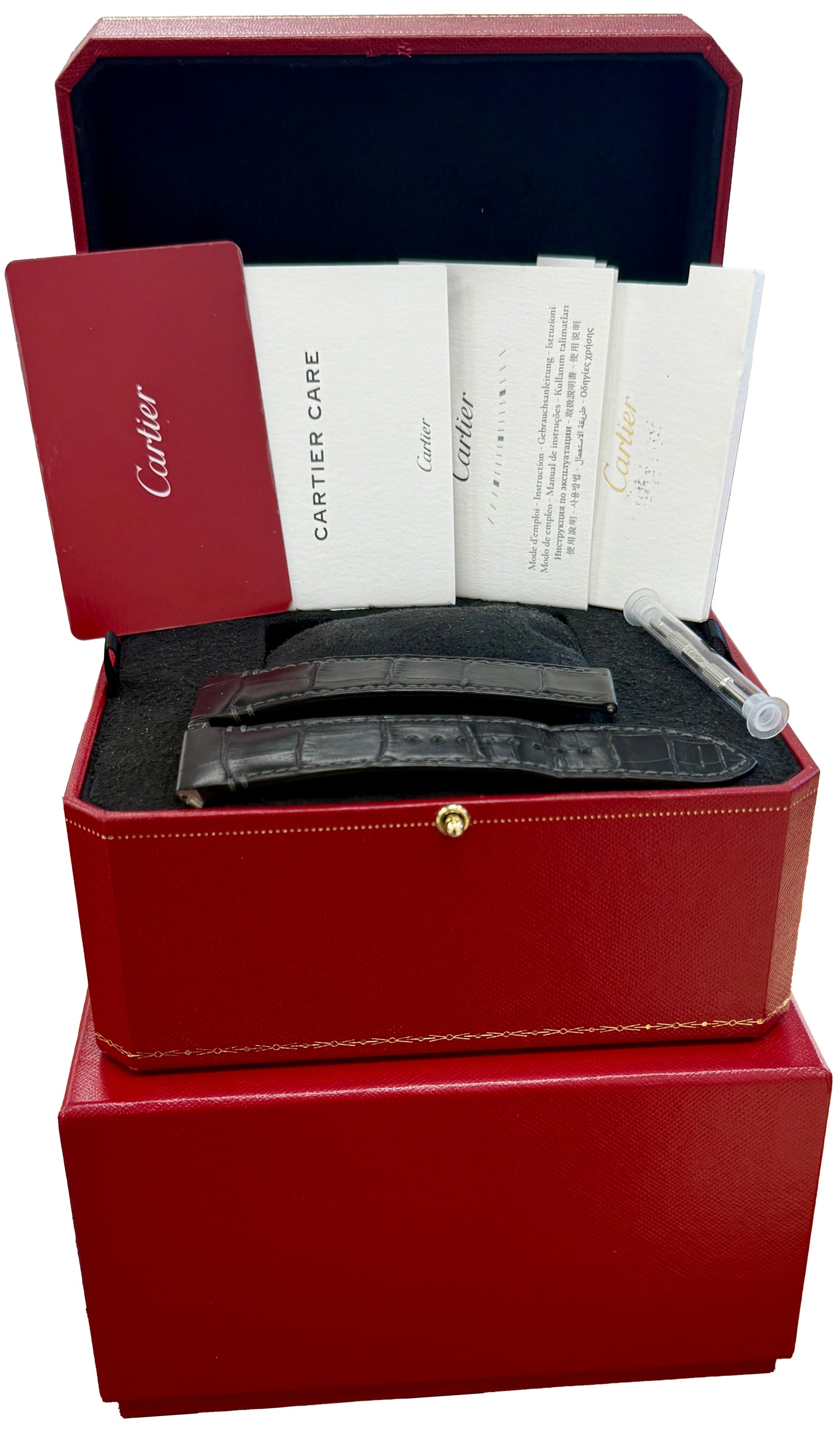 PAPERS Cartier Santos 39.8mm ADLC Black Stainless Steel 4072 Watch WSSA0039 BOX