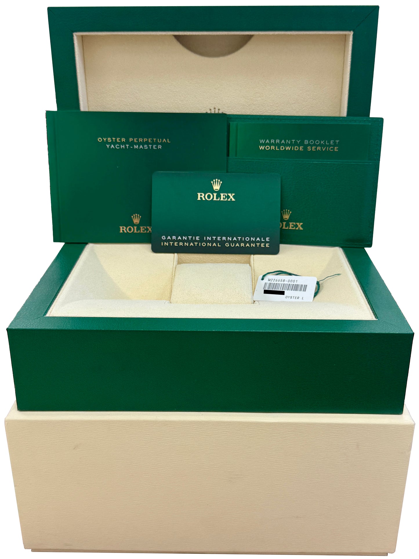 2023 PAPERS Rolex Yacht-Master 18K Yellow Gold Oysterflex 42mm 226658 Watch BOX