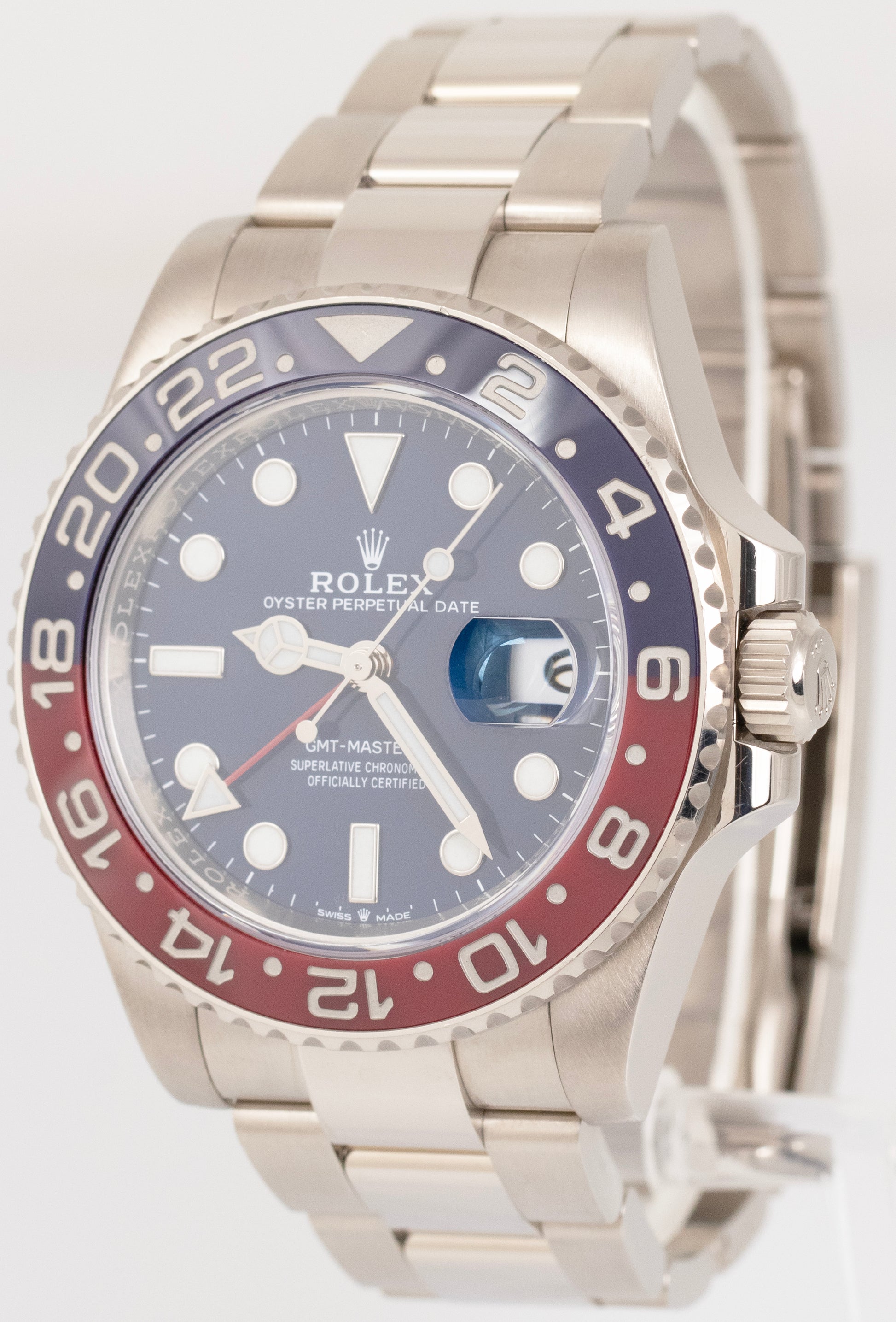PAPERS Rolex GMT-Master II Pepsi BLUE 18K White Gold 40mm 126719