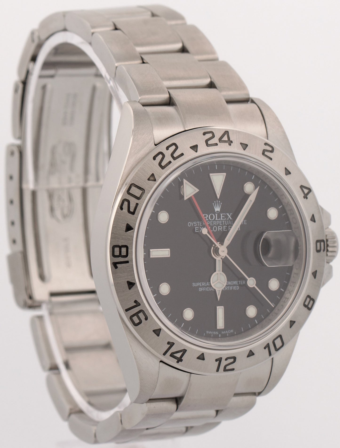 PAPERS Rolex Explorer II 40mm 3186 BLACK Red REHAUT Steel 16570 Watch BOX