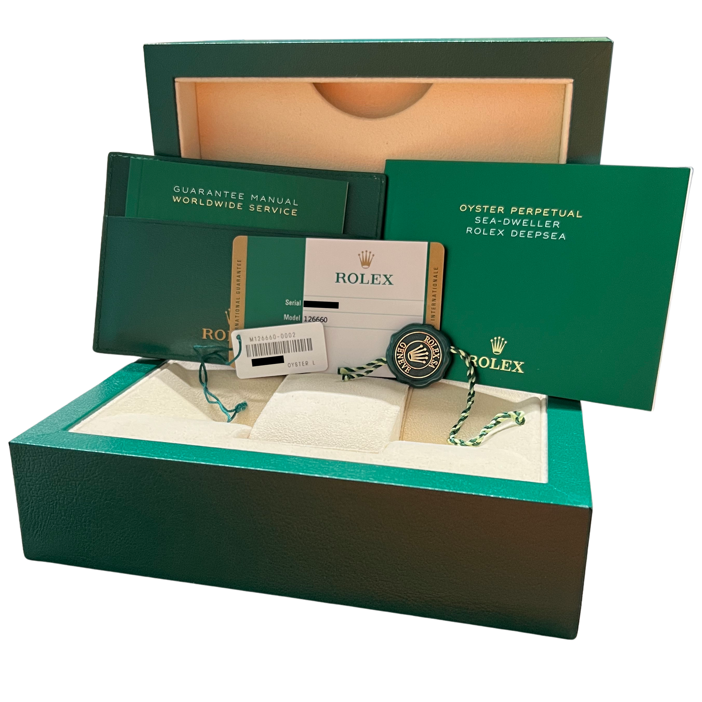 2020 PAPERS Rolex Sea-Dweller Deepsea BLACK Steel 44mm 126660 Watch BOX