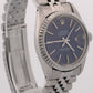 PAPERS Rolex DateJust 36mm BLUE Stainless Steel Engine-Turned JUBILEE 16030 BOX