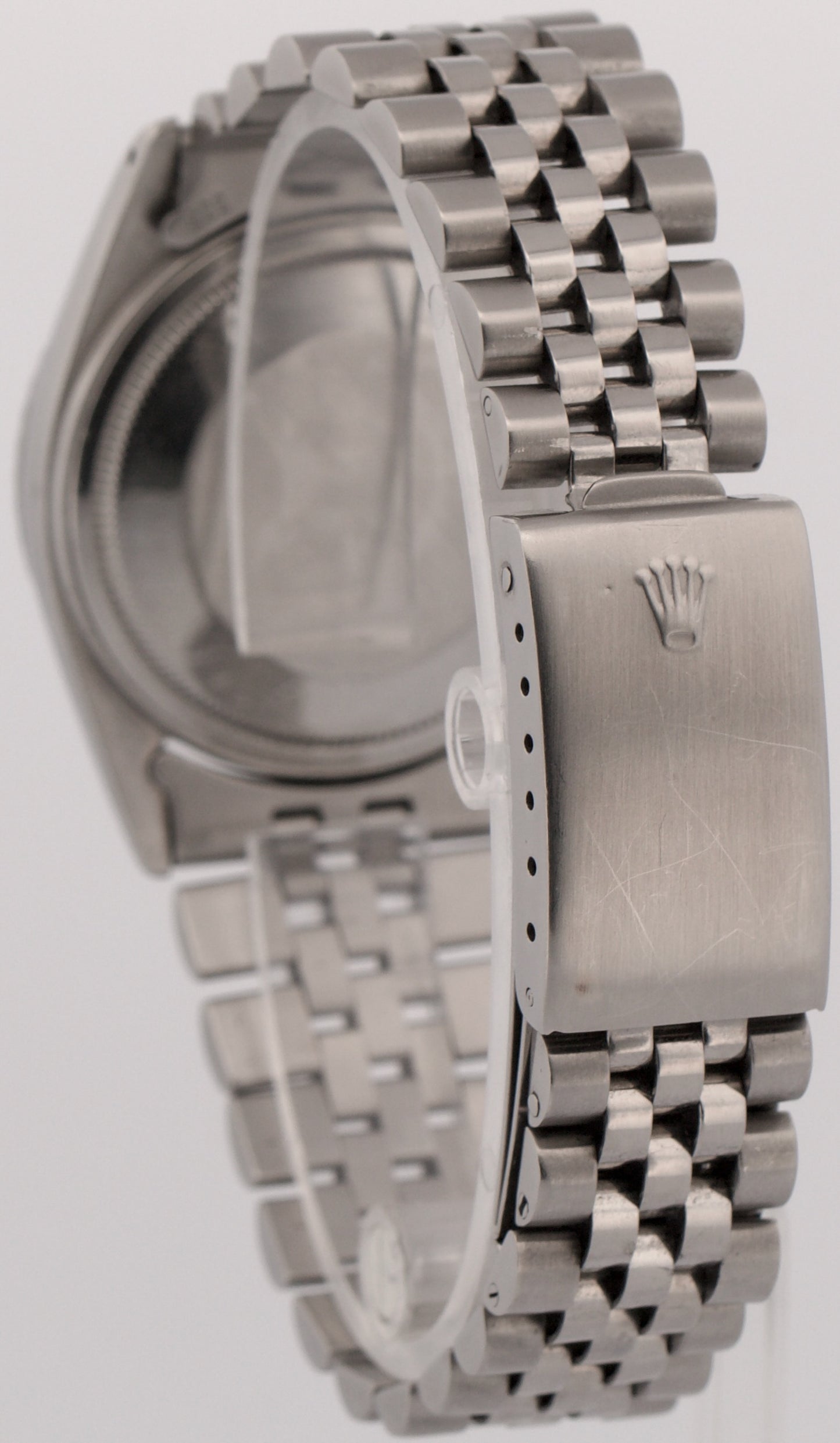 PAPERS Rolex DateJust 36mm BLUE Stainless Steel Engine-Turned JUBILEE 16030 BOX