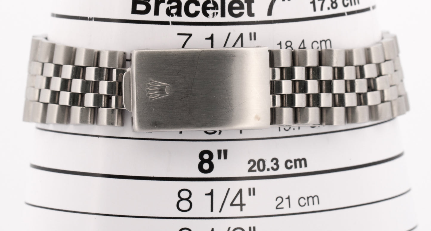 PAPERS Rolex DateJust 36mm BLUE Stainless Steel Engine-Turned JUBILEE 16030 BOX