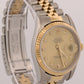 1995 Rolex DateJust 36mm CHAMPAGNE DIAMOND 18K Gold NO-HOLES Steel JUBILEE 16233