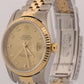 1995 Rolex DateJust 36mm CHAMPAGNE DIAMOND 18K Gold NO-HOLES Steel JUBILEE 16233