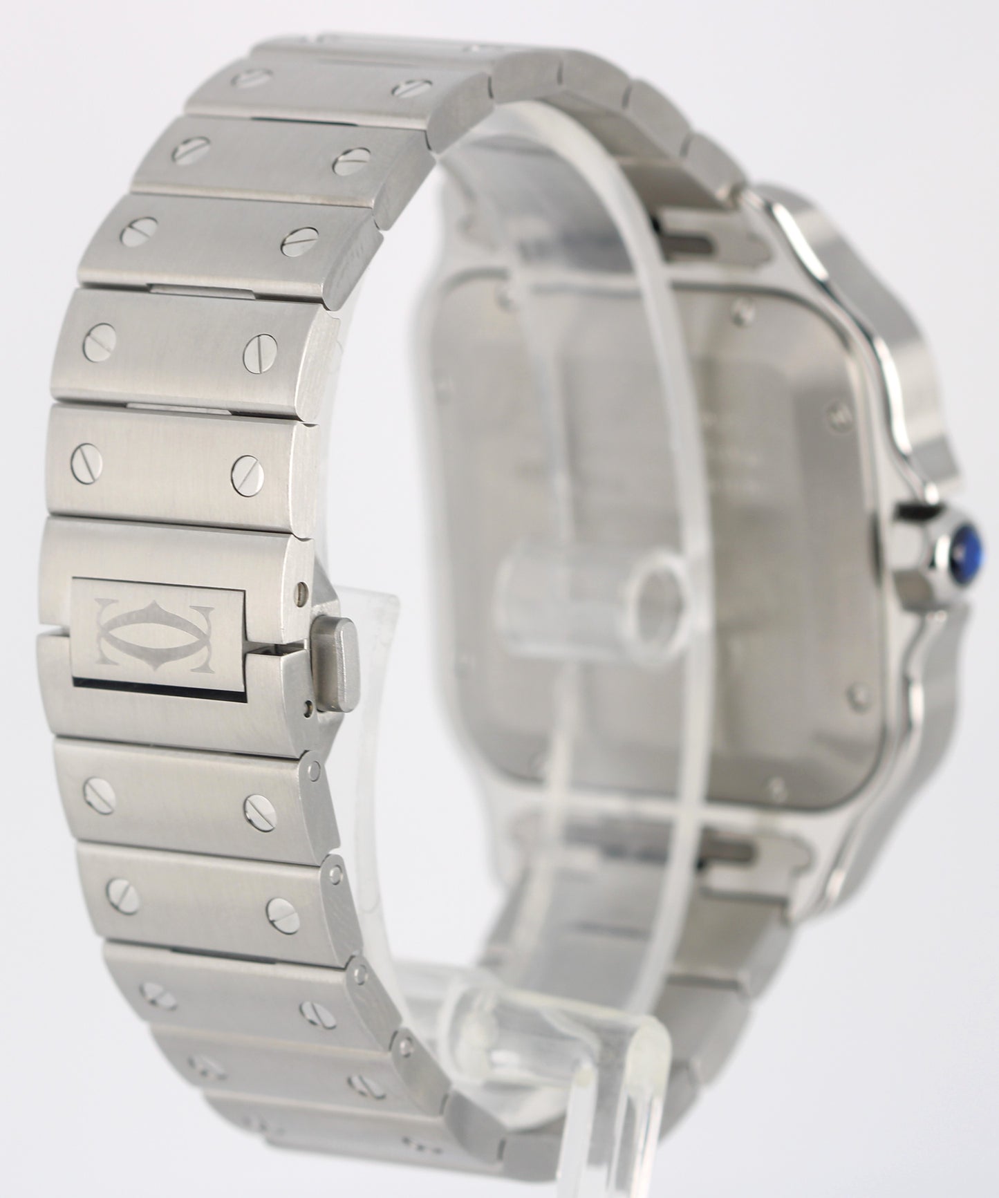 2024 PAPERS Cartier Santos Steel Blue Roman 47mmx39mm 4072 WSSA0071 Watch BOX