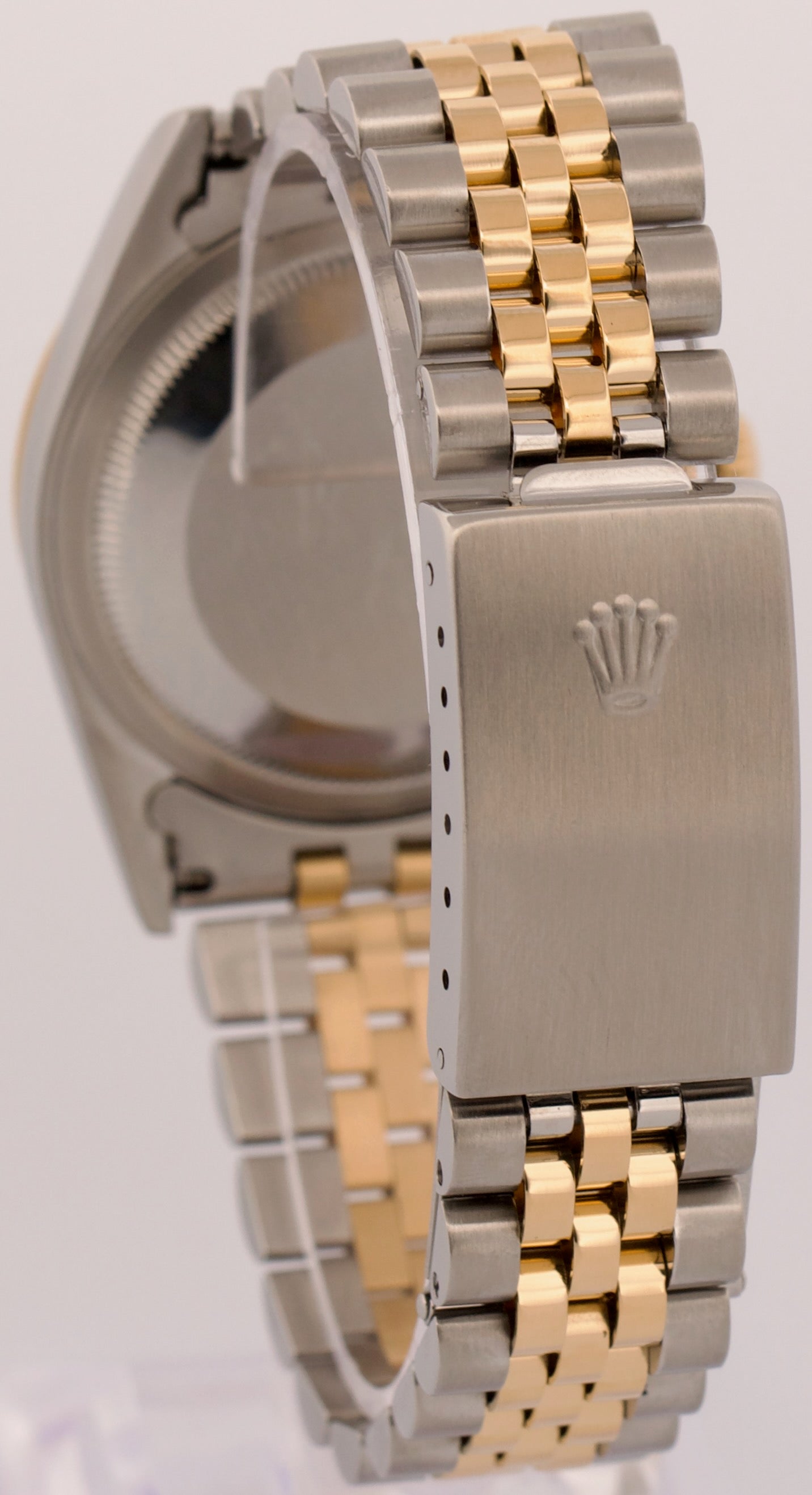 1995 Rolex DateJust 36mm CHAMPAGNE DIAMOND 18K Gold NO-HOLES Steel JUBILEE 16233