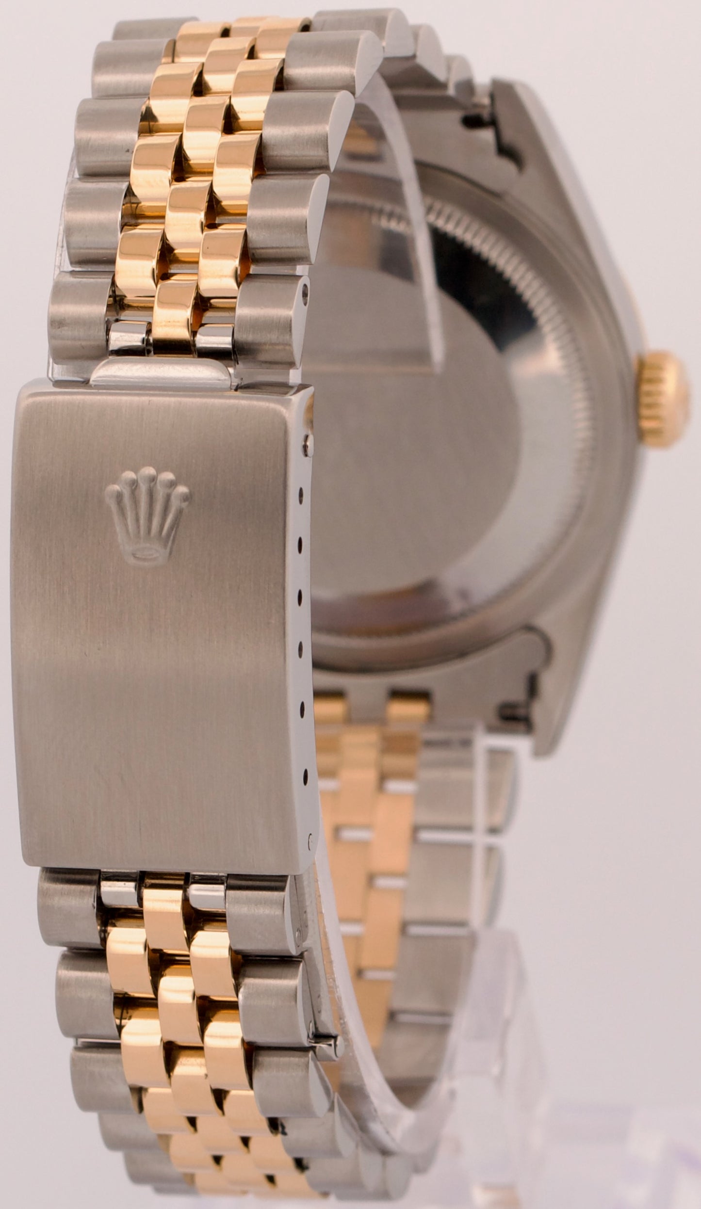 1995 Rolex DateJust 36mm CHAMPAGNE DIAMOND 18K Gold NO-HOLES Steel JUBILEE 16233