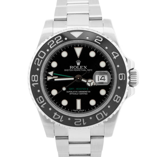 Rolex GMT-Master II Black Green Ceramic Stainless Steel 40mm Watch 116710 LN