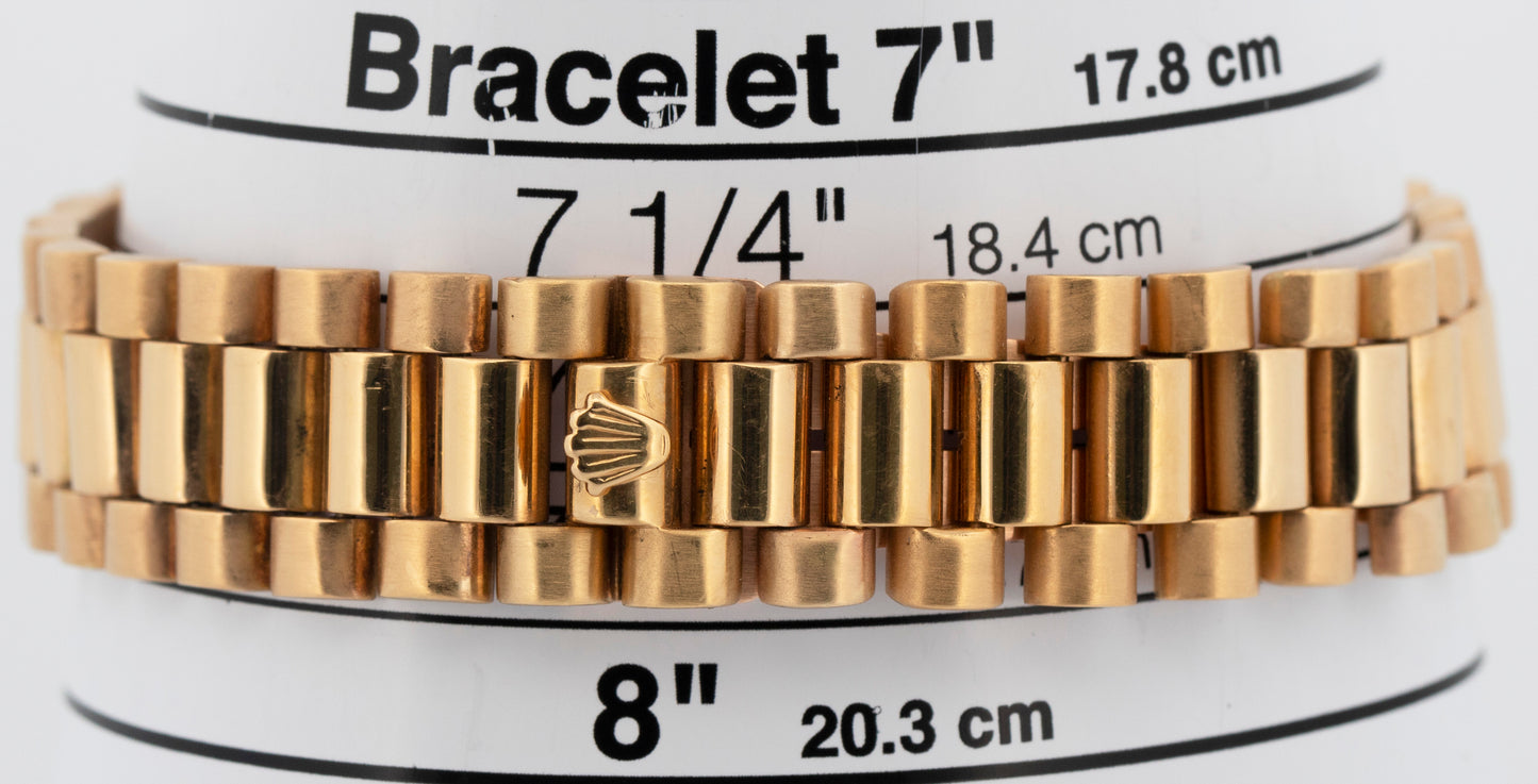 Rolex Day-Date President Blue DIAMOND 36mm Yellow Gold Fluted Watch 1803