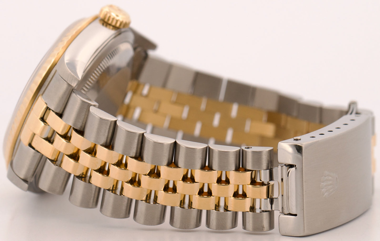 1995 Rolex DateJust 36mm CHAMPAGNE DIAMOND 18K Gold NO-HOLES Steel JUBILEE 16233