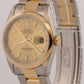 1989 Rolex DateJust 36mm CHAMPAGNE Two-Tone 18K Yellow Gold Steel Watch 16203