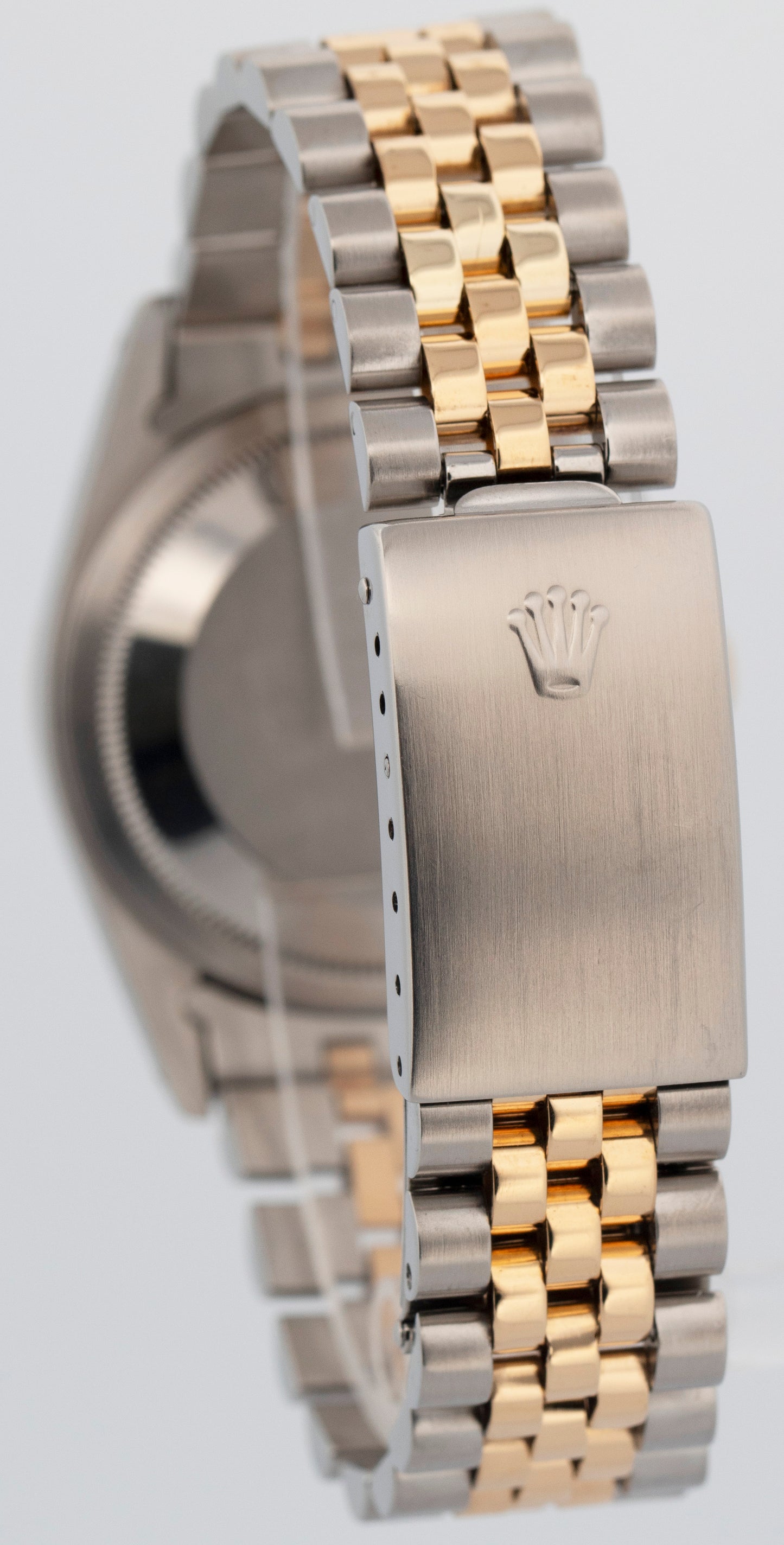 Rolex DateJust 36mm BLACK Jubilee 18K Yellow Gold JUBILEE Steel 16233 Watch