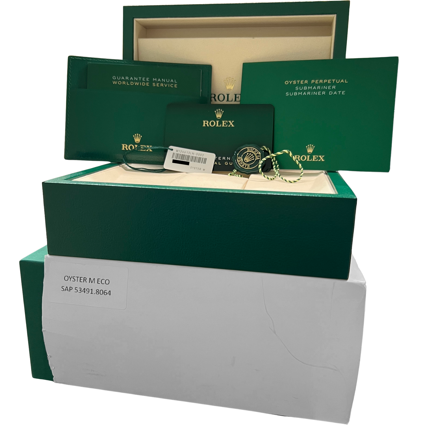 2024 PAPERS Rolex Submariner Date BLACK Two-Tone Gold 41mm 126613 LN Watch BOX
