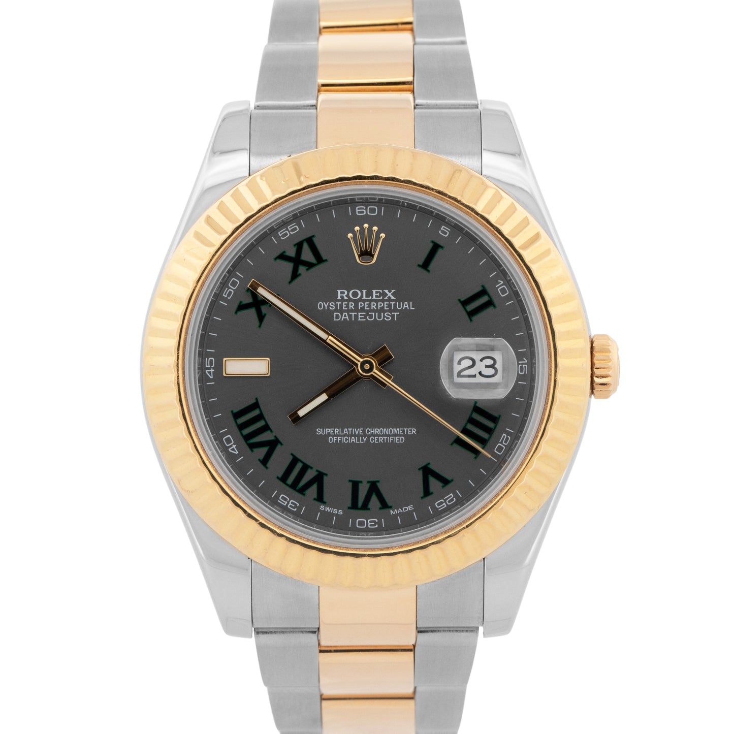 Rolex Datejust II WIMBLEDON Rhodium Roman 18K Gold Steel OYSTER 41mm 116333