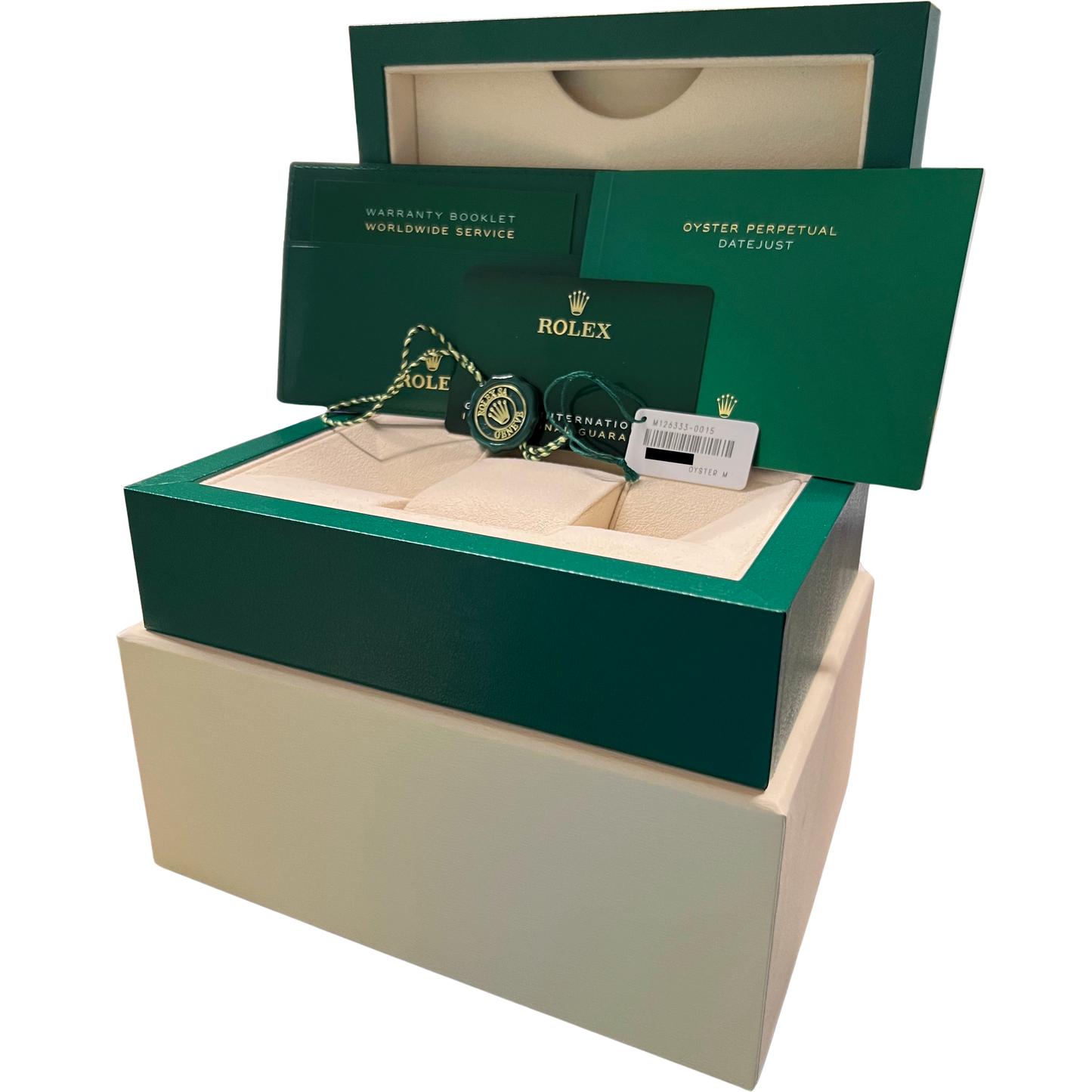 2023 PAPERS Rolex DateJust 41 WHITE Two-Tone Gold Steel 41mm 126333 Watch BOX