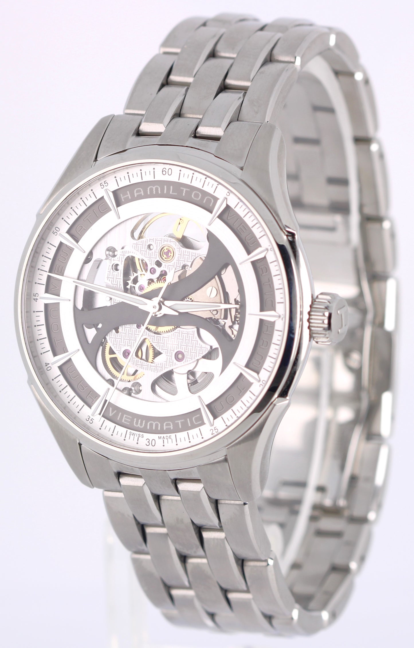 Hamilton Jazzmaster Viewmaster Skeleton Gent 40mm Steel  H425551 Watch BOX