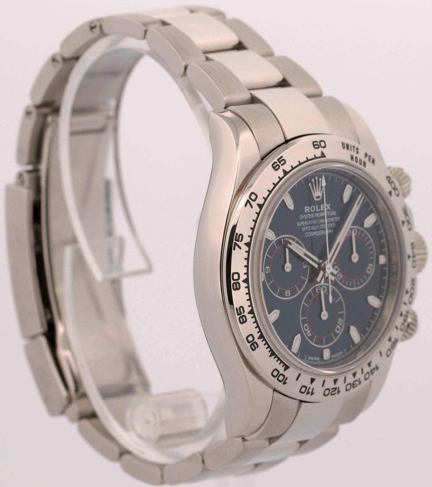 2021 PAPERS Rolex Daytona Cosmograph BLUE 18K White Gold 40mm Watch 116509 BOX