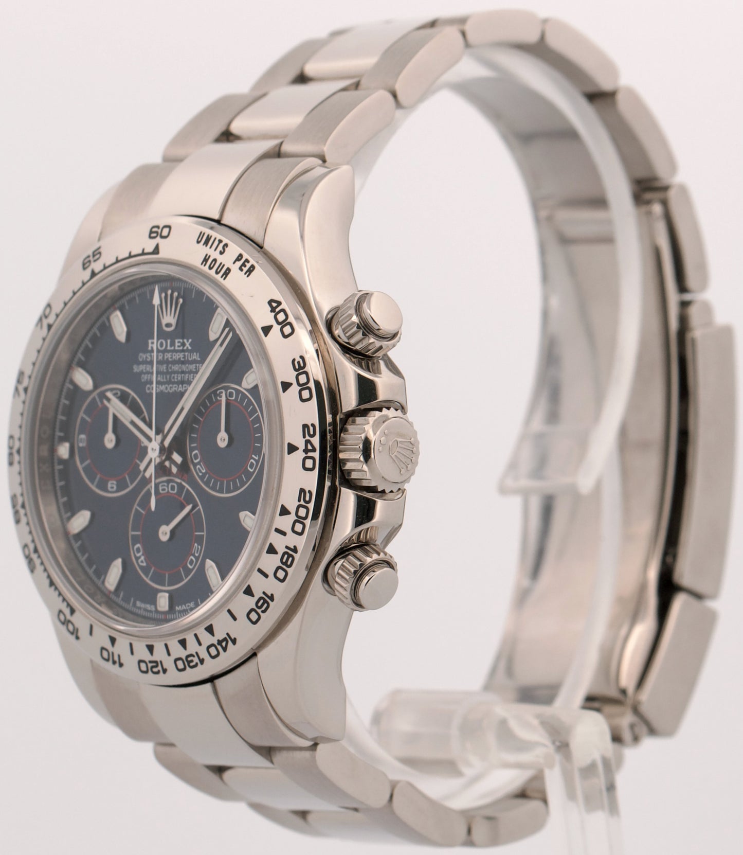 2021 PAPERS Rolex Daytona Cosmograph BLUE 18K White Gold 40mm Watch 116509 BOX