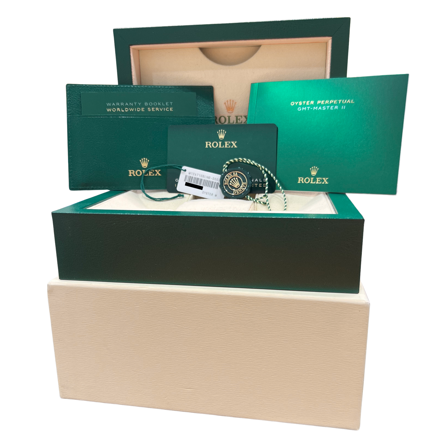 2023 PAPERS Rolex GMT-Master II Batman Blue Black 40mm 126710 BLNR Watch BOX