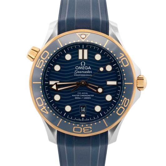 2023 PAPERS Omega Seamaster BLUE Two-Tone Gold 42mm 210.22.42.20.03.001 BOX