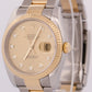 MINT Rolex DateJust 36mm CHAMPAGNE DIAMOND 18K Gold Fluted OYSTER 116233 Watch