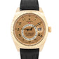 Rolex Sky-Dweller CHAMPAGNE Arabic 18K Yellow Gold 42mm Rubber 326138 Watch