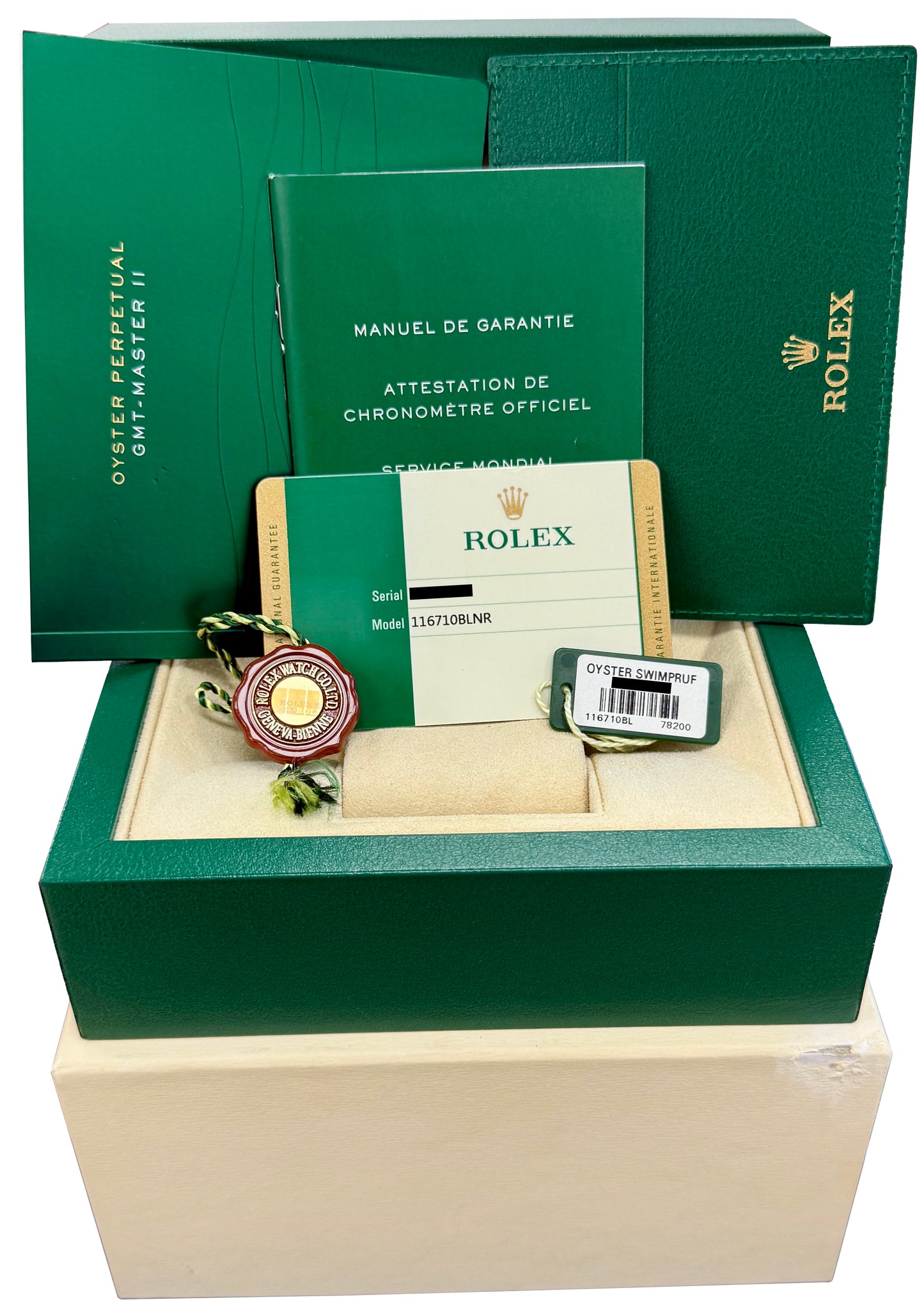 PAPERS Rolex GMT-Master II BATMAN Blue Black Steel Ceramic 40mm 116710 BLNR BOX