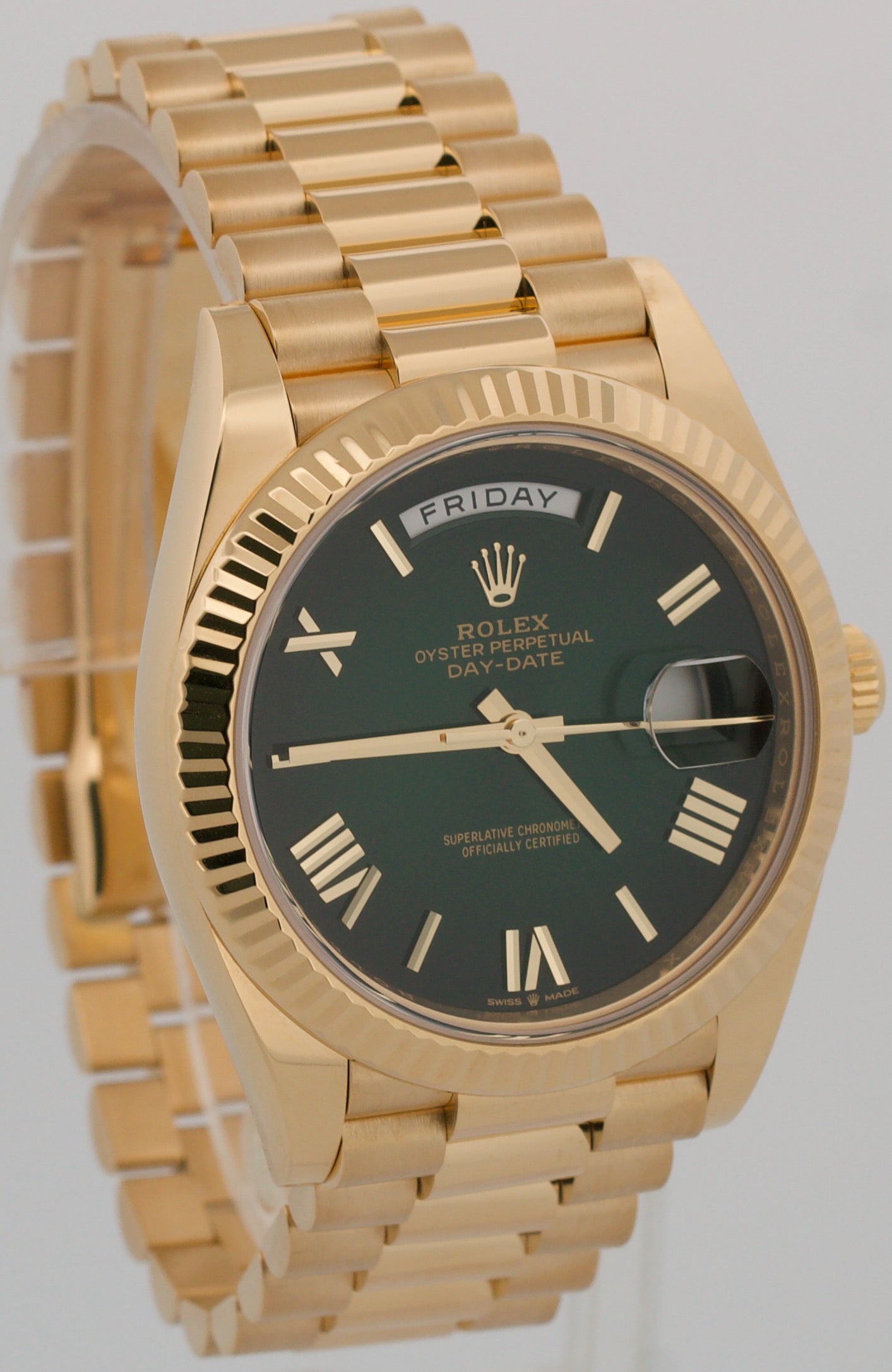 2024 PAPERS Rolex Day-Date President 18K Gold GREEN OMBRE 40mm 228238 BOX