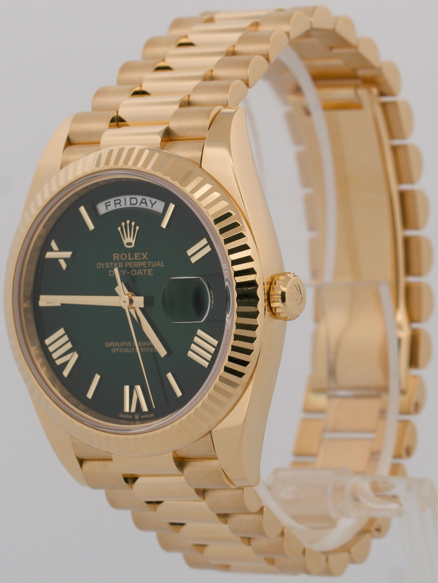 2024 PAPERS Rolex Day-Date President 18K Gold GREEN OMBRE 40mm 228238 BOX