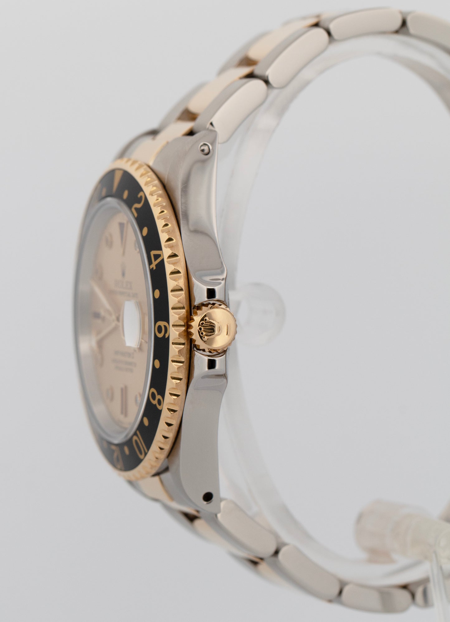 Rolex GMT-Master II CHAMPAGNE DIAMOND SERTI Two-Tone Gold Steel 40mm Watch 16713