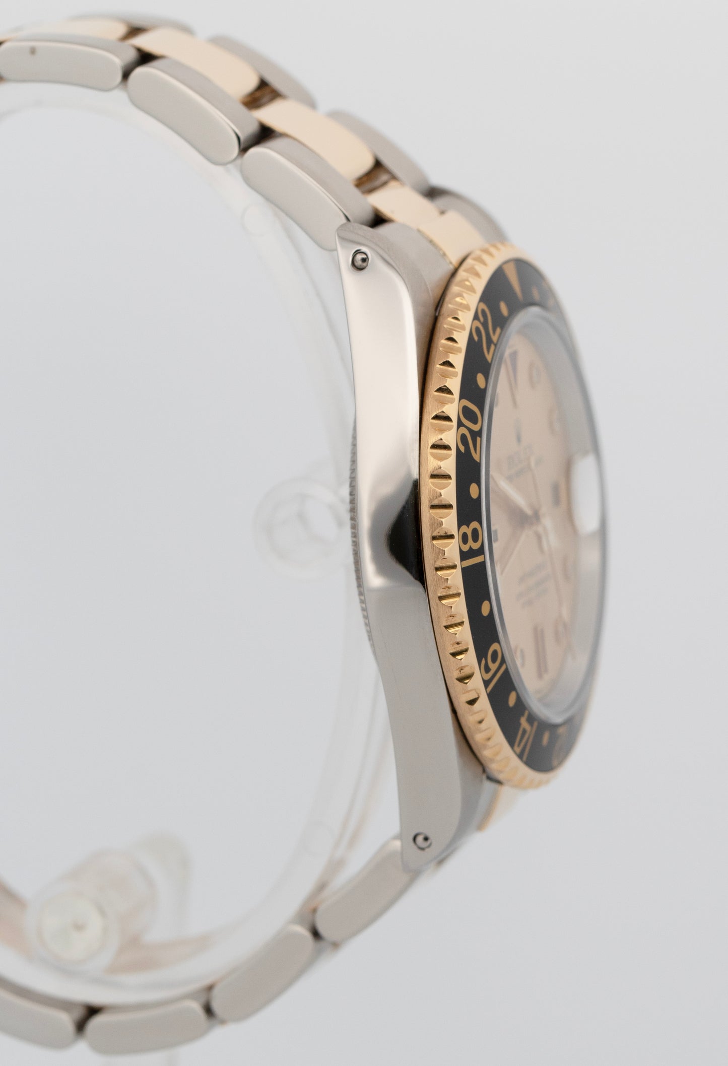 Rolex GMT-Master II CHAMPAGNE DIAMOND SERTI Two-Tone Gold Steel 40mm Watch 16713