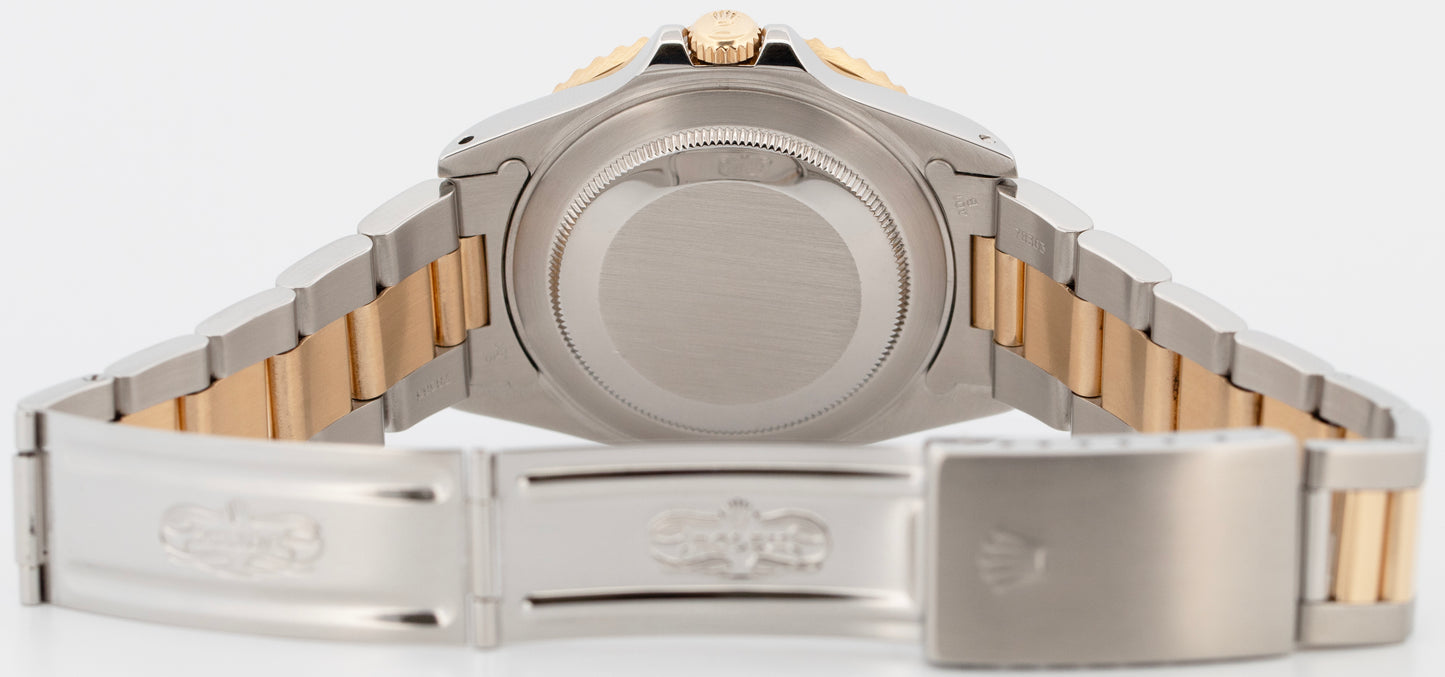 Rolex GMT-Master II CHAMPAGNE DIAMOND SERTI Two-Tone Gold Steel 40mm Watch 16713