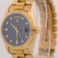 1991 Rolex Day-Date President 36mm BLUE DIAMOND 18K Yellow Gold BARK Watch 18248