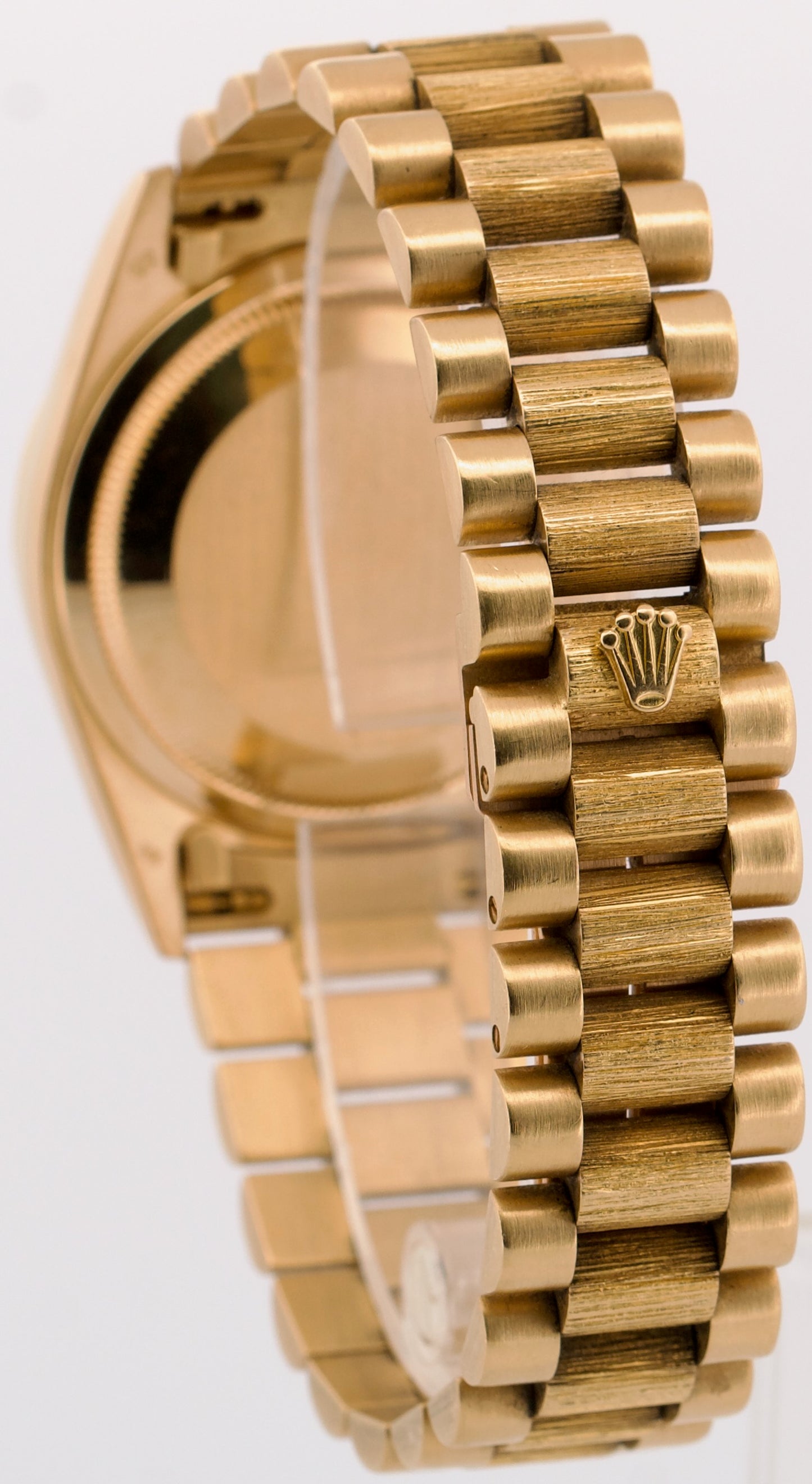 1991 Rolex Day-Date President 36mm BLUE DIAMOND 18K Yellow Gold BARK Watch 18248
