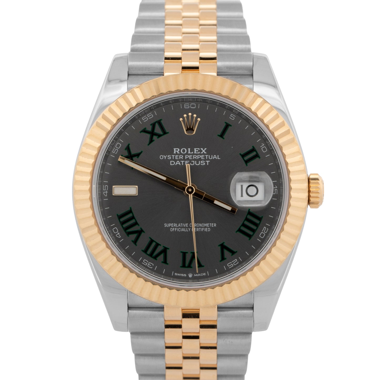 Rolex DateJust 41 Two-Tone Gold Wimbledon Rhodium Jubilee 41mm 126333 Watch