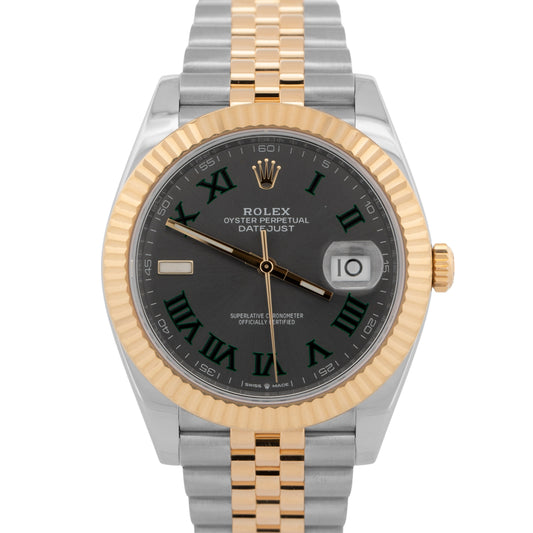 Rolex DateJust 41 Two-Tone Gold Wimbledon Rhodium Jubilee 41mm 126333 Watch