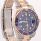 Rolex Submariner Date 18K Yellow Gold Steel BLUE Ceramic 40mm 116613 LB BOX