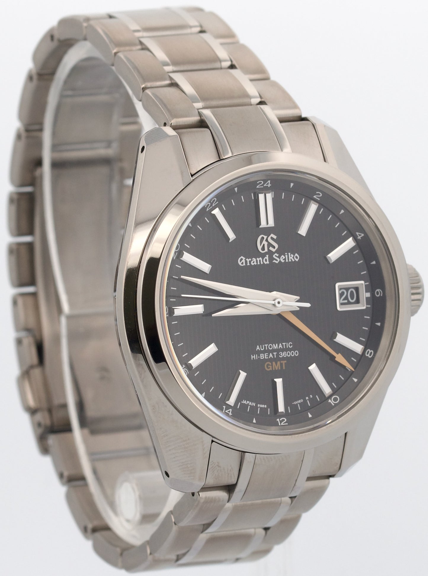 2019 PAPERS Grand Seiko Heritage Hi-Beat TITANIUM Black Orange SBGJ213 40mm BOX
