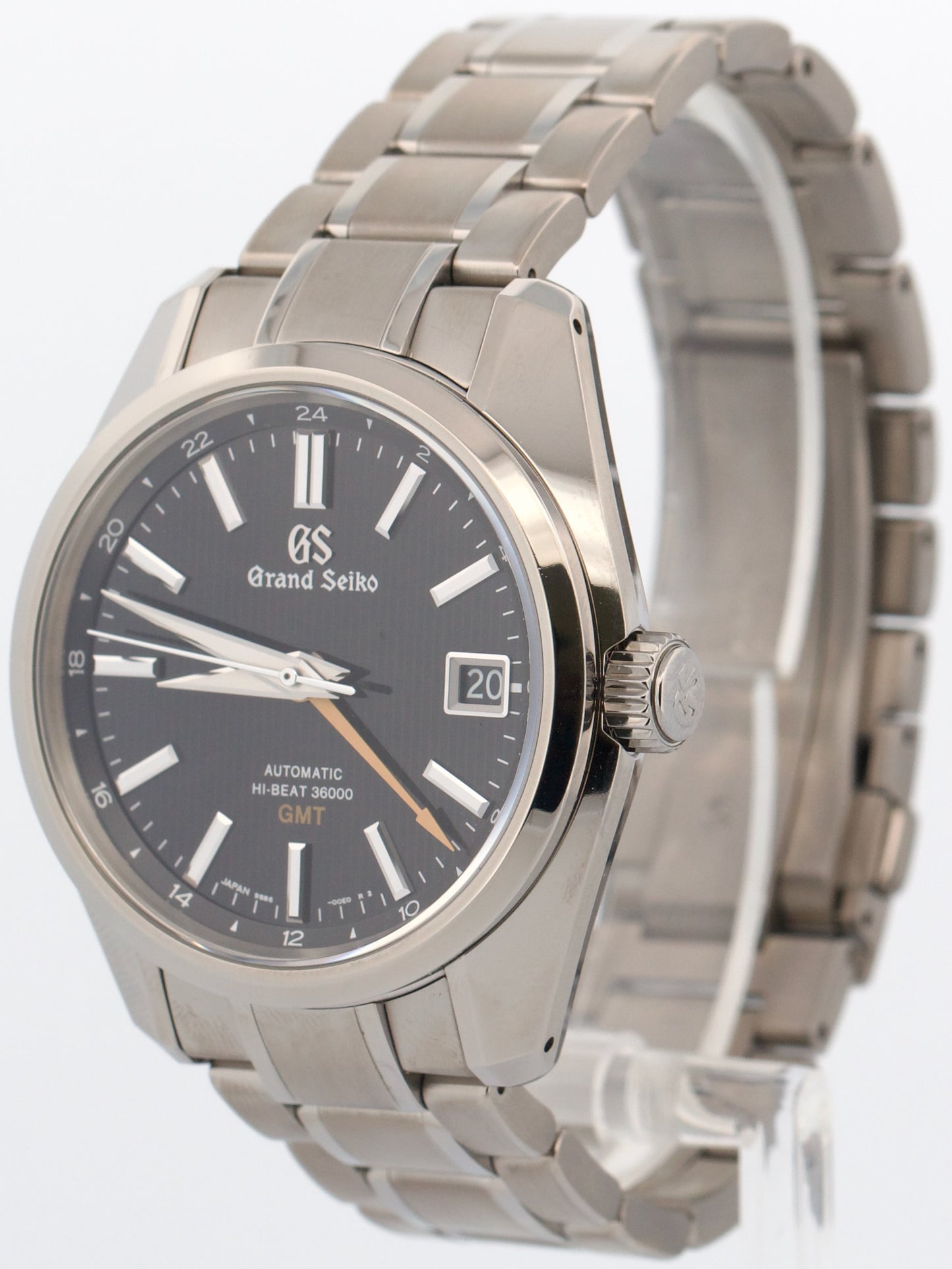 2019 PAPERS Grand Seiko Heritage Hi-Beat TITANIUM Black Orange SBGJ213 40mm BOX