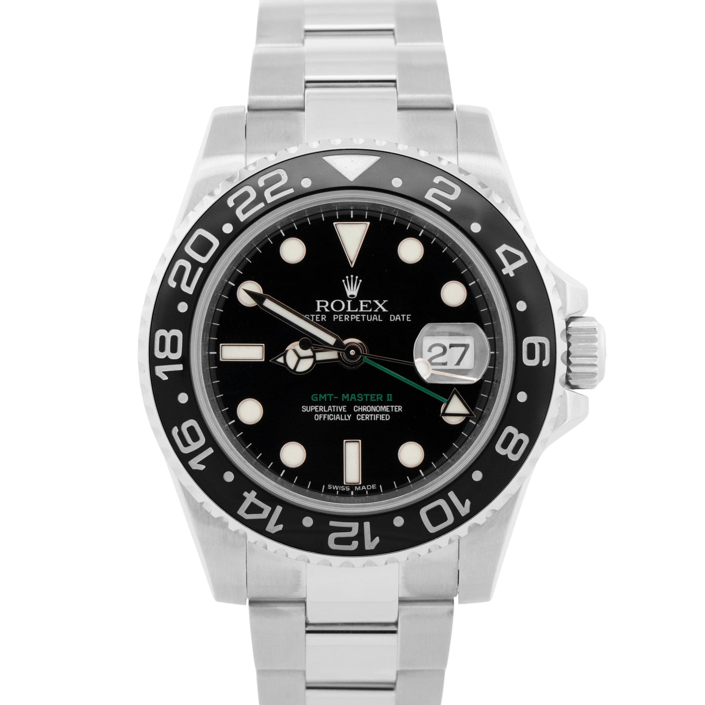 Rolex GMT-Master II BLACK Stainless Steel 40mm Oyster Date 116710 LN Watch