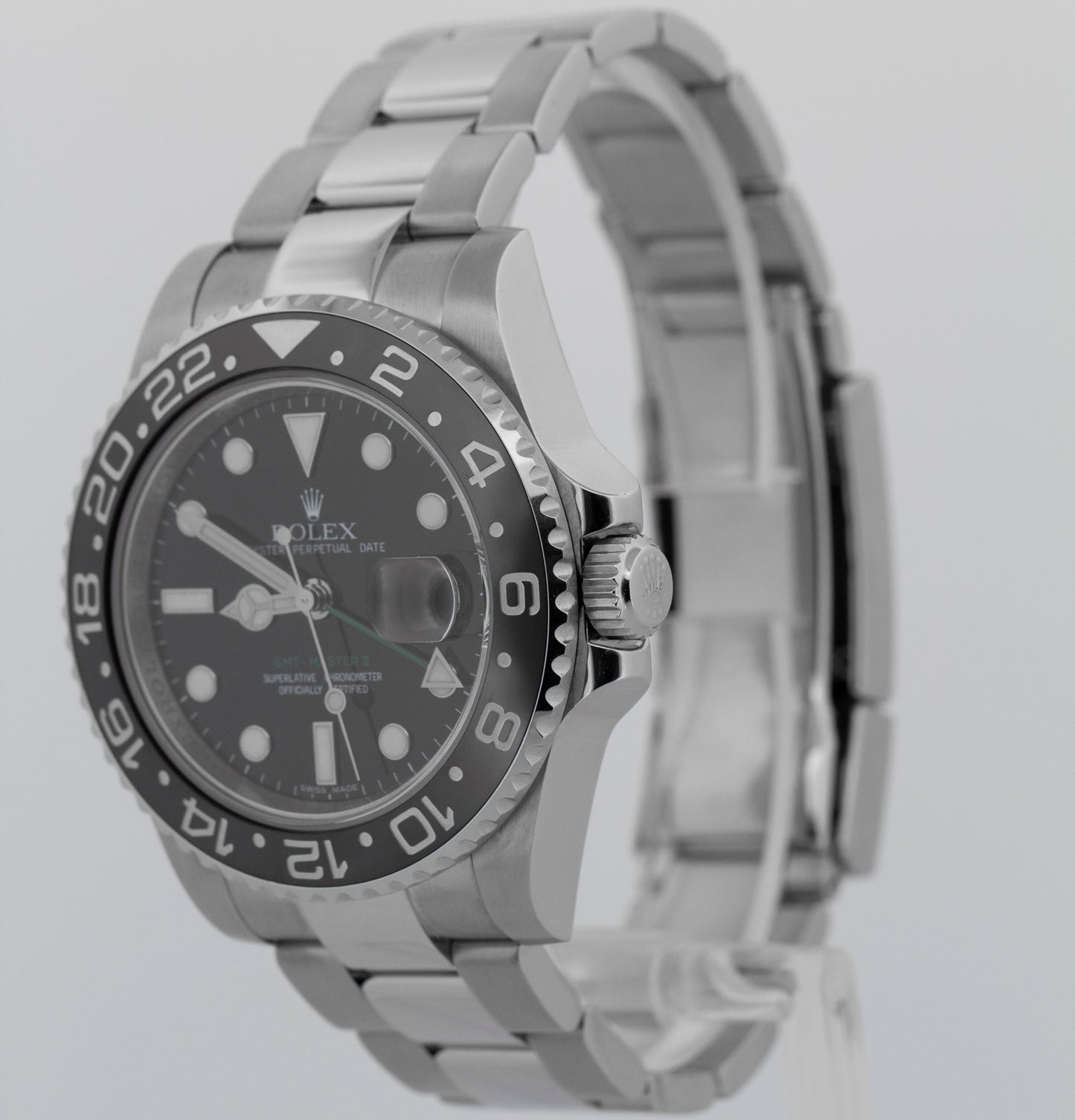 Rolex GMT-Master II BLACK Stainless Steel 40mm Oyster Date 116710 LN Watch
