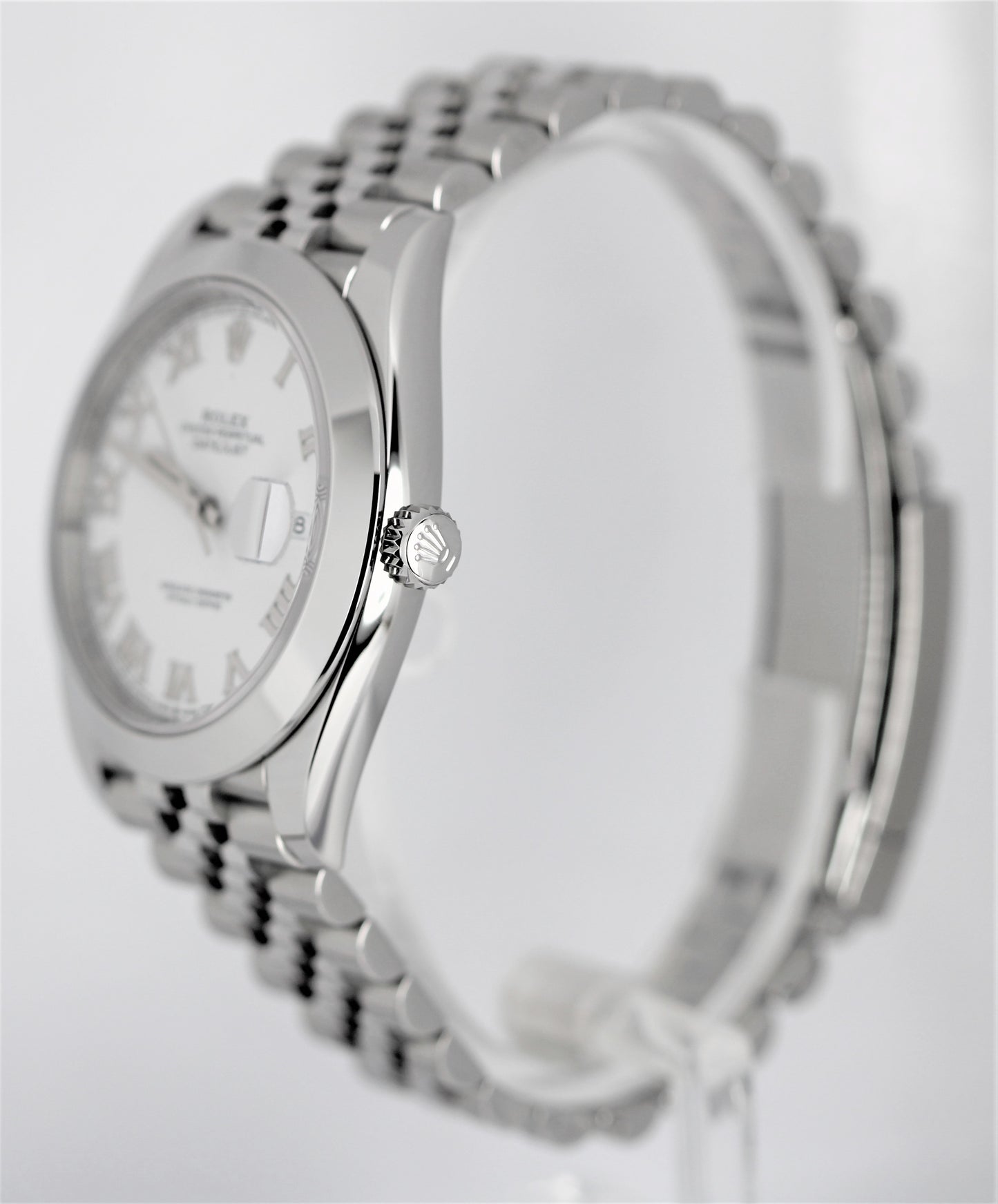 FEB 2023 Rolex DateJust 41 White Roman Stainless Jubilee 126300 Watch B&P