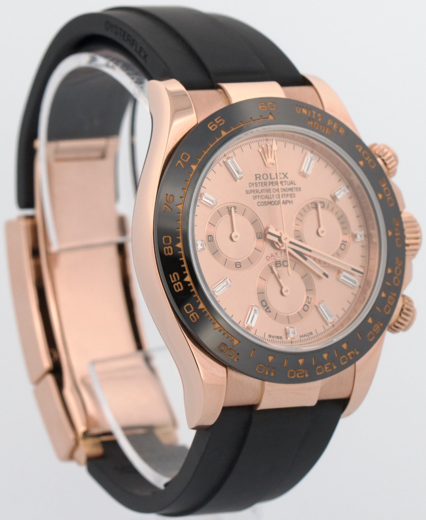 FACTORY BAGUETTE Rolex Daytona Cosmograph Oysterflex 18K Gold 40mm 116515 BOX