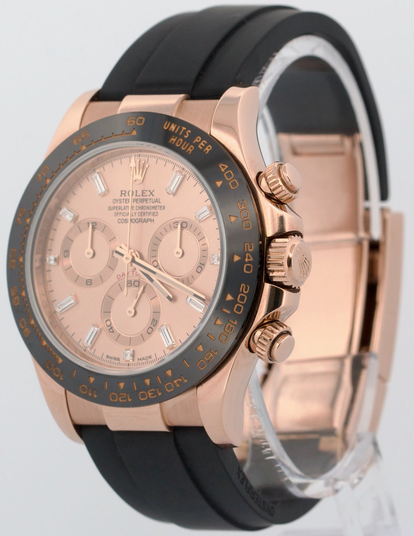 FACTORY BAGUETTE Rolex Daytona Cosmograph Oysterflex 18K Gold 40mm 116515 BOX