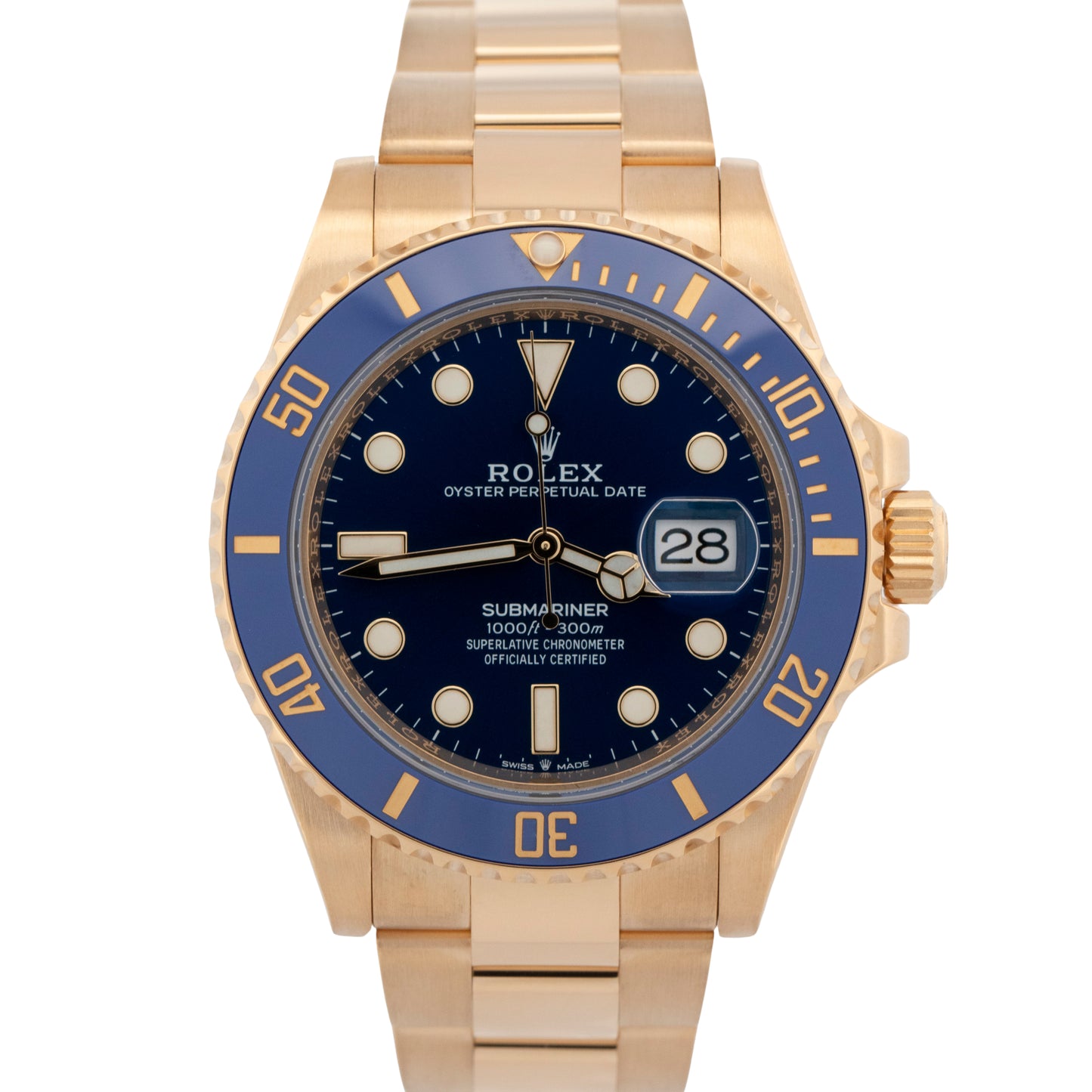 2023 PAPERS Rolex Submariner Date BLUE 18K Yellow Gold 41mm 126618 LB Watch BOX